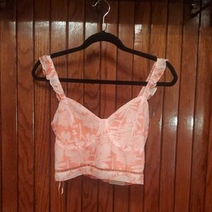 Kendall & Kylie Pink Crop Bustier Tank Top NWT